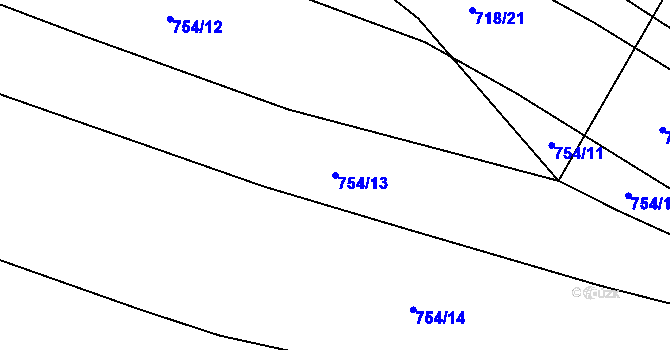 Parcela st. 754/13 v KÚ Nové Syrovice, Katastrální mapa