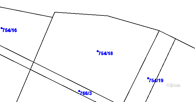 Parcela st. 754/18 v KÚ Nové Syrovice, Katastrální mapa