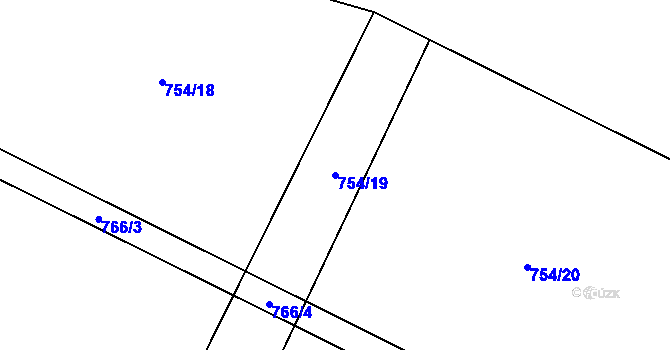 Parcela st. 754/19 v KÚ Nové Syrovice, Katastrální mapa