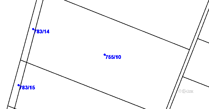Parcela st. 755/10 v KÚ Nové Syrovice, Katastrální mapa