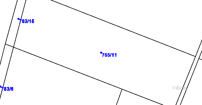 Parcela st. 755/11 v KÚ Nové Syrovice, Katastrální mapa