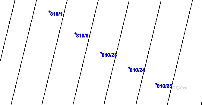 Parcela st. 810/23 v KÚ Nové Syrovice, Katastrální mapa