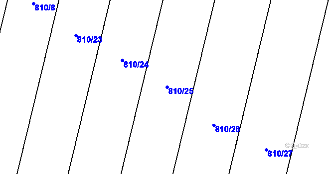 Parcela st. 810/25 v KÚ Nové Syrovice, Katastrální mapa