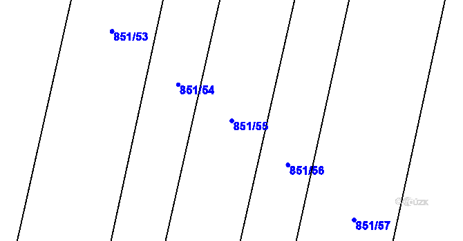Parcela st. 851/55 v KÚ Nové Syrovice, Katastrální mapa