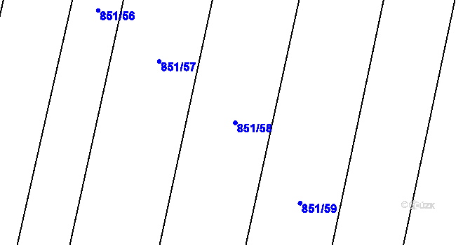 Parcela st. 851/58 v KÚ Nové Syrovice, Katastrální mapa