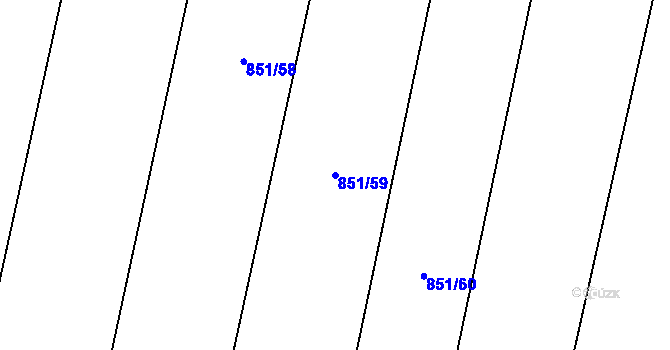 Parcela st. 851/59 v KÚ Nové Syrovice, Katastrální mapa