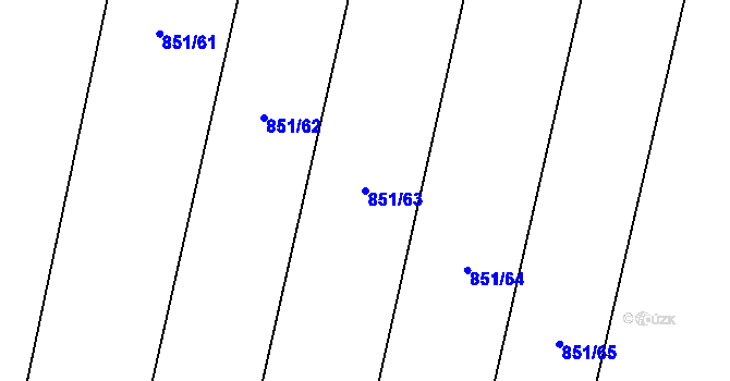 Parcela st. 851/63 v KÚ Nové Syrovice, Katastrální mapa
