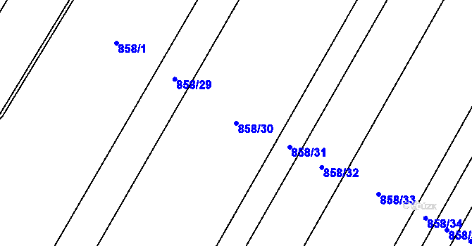 Parcela st. 858/30 v KÚ Nové Syrovice, Katastrální mapa