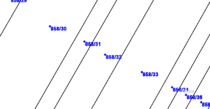 Parcela st. 858/32 v KÚ Nové Syrovice, Katastrální mapa