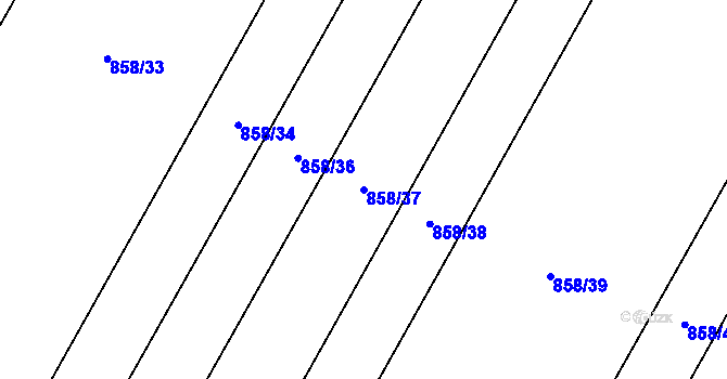 Parcela st. 858/37 v KÚ Nové Syrovice, Katastrální mapa