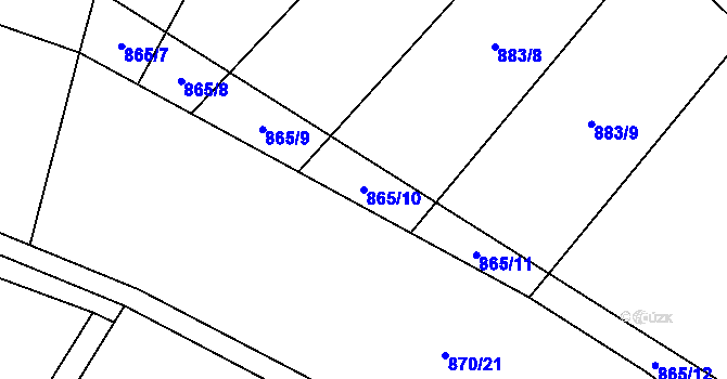 Parcela st. 865/10 v KÚ Nové Syrovice, Katastrální mapa