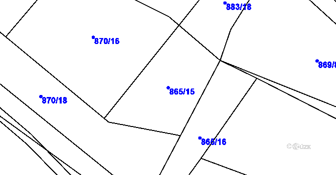 Parcela st. 865/15 v KÚ Nové Syrovice, Katastrální mapa