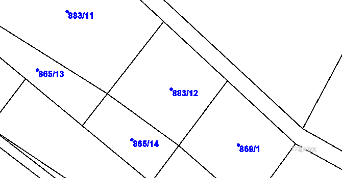 Parcela st. 883/12 v KÚ Nové Syrovice, Katastrální mapa