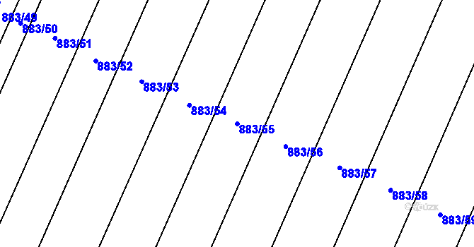 Parcela st. 883/55 v KÚ Nové Syrovice, Katastrální mapa