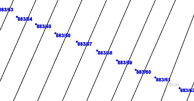 Parcela st. 883/58 v KÚ Nové Syrovice, Katastrální mapa