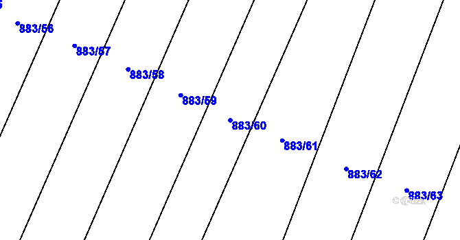Parcela st. 883/60 v KÚ Nové Syrovice, Katastrální mapa