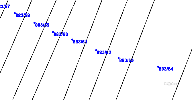 Parcela st. 883/62 v KÚ Nové Syrovice, Katastrální mapa