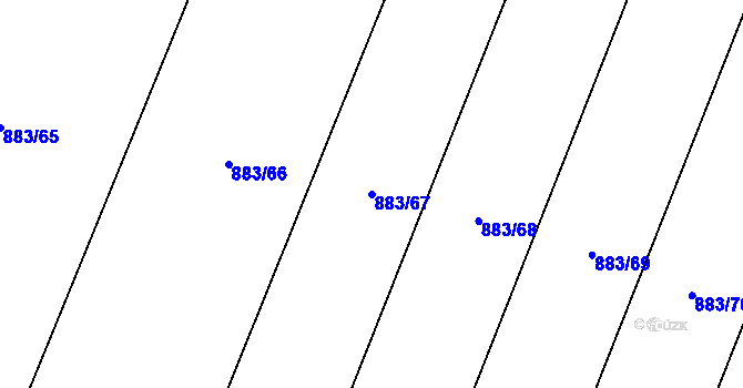 Parcela st. 883/67 v KÚ Nové Syrovice, Katastrální mapa