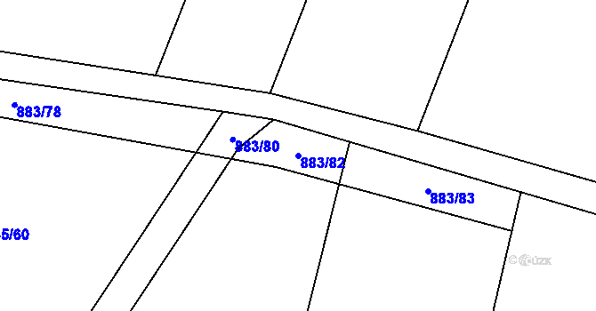 Parcela st. 883/82 v KÚ Nové Syrovice, Katastrální mapa