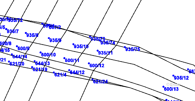 Parcela st. 935/11 v KÚ Nové Syrovice, Katastrální mapa