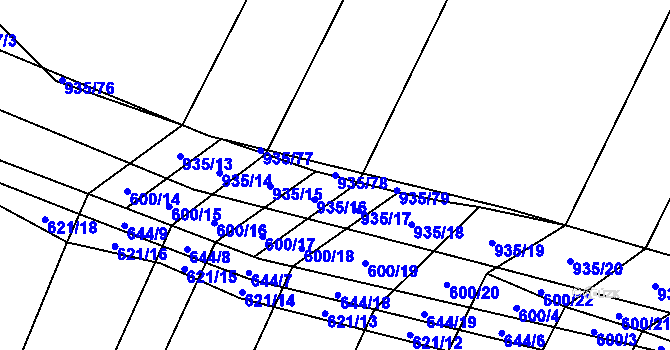 Parcela st. 935/78 v KÚ Nové Syrovice, Katastrální mapa