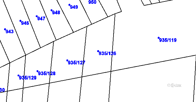 Parcela st. 935/126 v KÚ Nové Syrovice, Katastrální mapa
