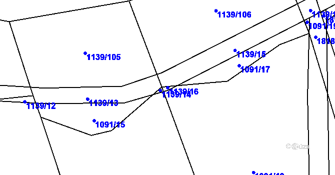 Parcela st. 1139/16 v KÚ Nové Syrovice, Katastrální mapa