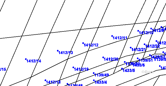 Parcela st. 1412/12 v KÚ Nové Syrovice, Katastrální mapa