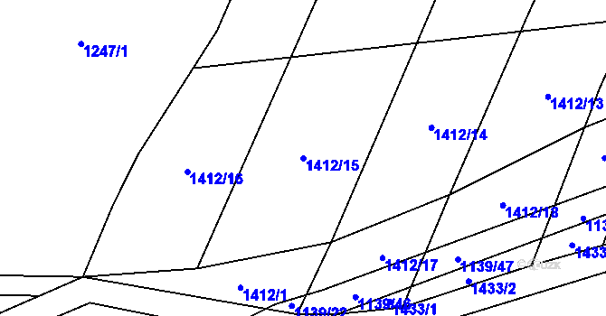 Parcela st. 1412/15 v KÚ Nové Syrovice, Katastrální mapa