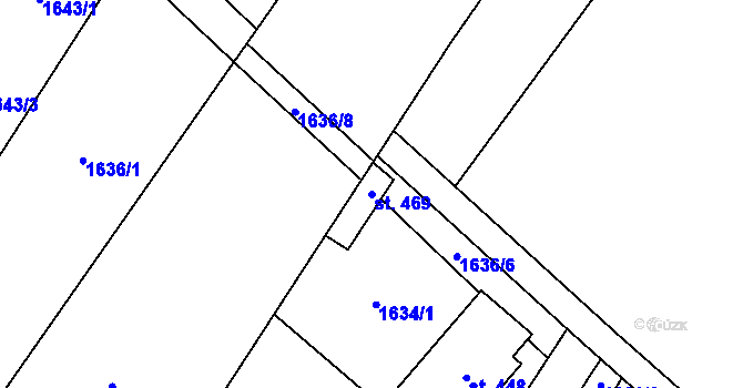 Parcela st. 469 v KÚ Nové Syrovice, Katastrální mapa