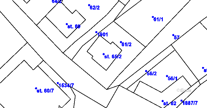 Parcela st. 65/2 v KÚ Nové Syrovice, Katastrální mapa