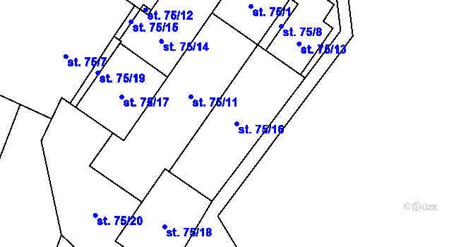 Parcela st. 75/16 v KÚ Nové Syrovice, Katastrální mapa
