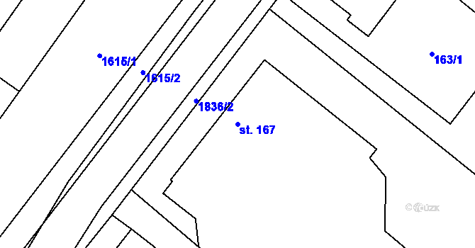 Parcela st. 167 v KÚ Nové Syrovice, Katastrální mapa