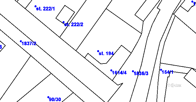 Parcela st. 194 v KÚ Nové Syrovice, Katastrální mapa