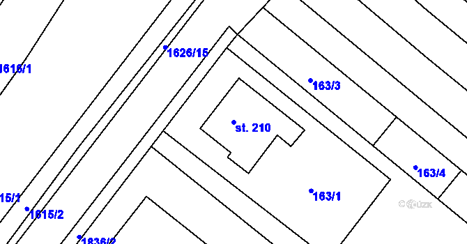 Parcela st. 210 v KÚ Nové Syrovice, Katastrální mapa