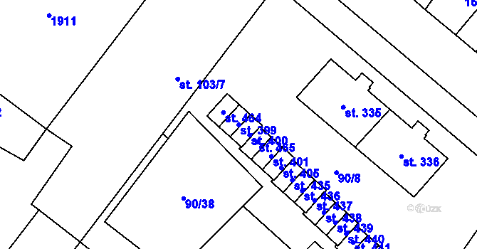 Parcela st. 399 v KÚ Nové Syrovice, Katastrální mapa