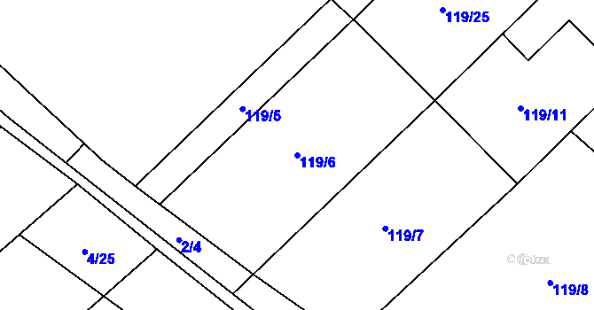 Parcela st. 119/6 v KÚ Nové Syrovice, Katastrální mapa