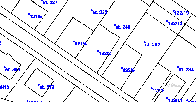 Parcela st. 122/2 v KÚ Nové Syrovice, Katastrální mapa