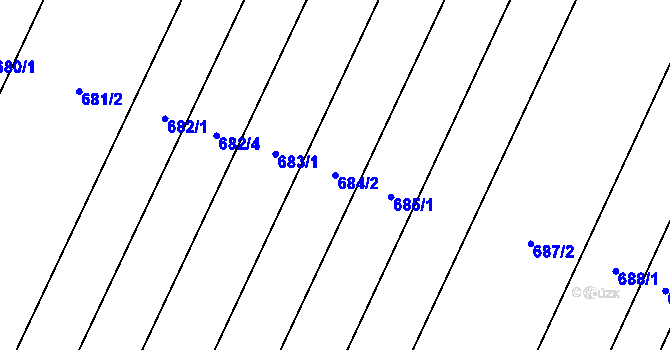 Parcela st. 684/2 v KÚ Nové Syrovice, Katastrální mapa