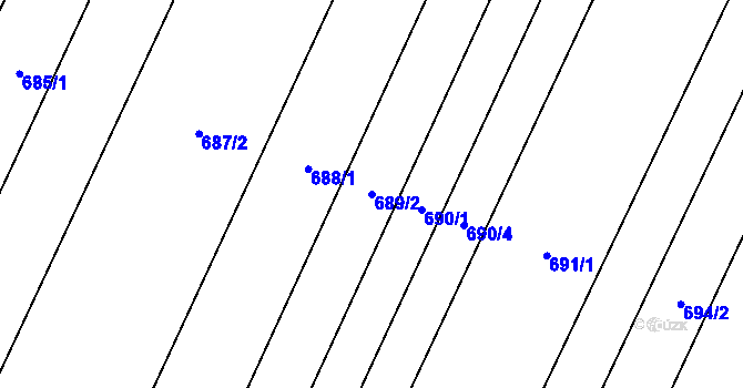 Parcela st. 689/2 v KÚ Nové Syrovice, Katastrální mapa