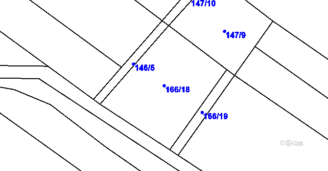 Parcela st. 166/18 v KÚ Nové Syrovice, Katastrální mapa
