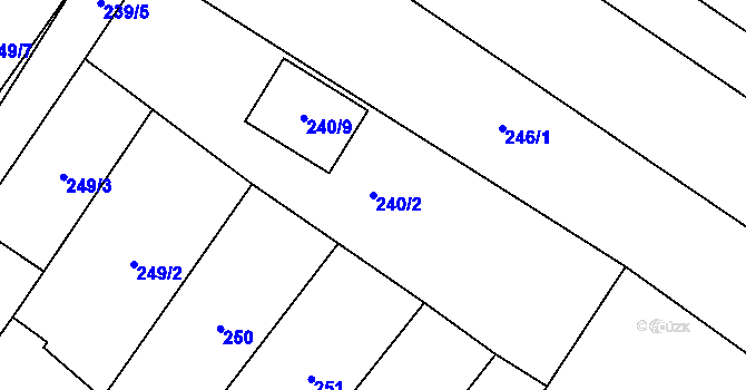 Parcela st. 240/2 v KÚ Nové Syrovice, Katastrální mapa