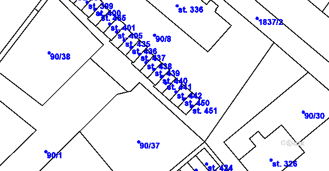 Parcela st. 90/31 v KÚ Nové Syrovice, Katastrální mapa