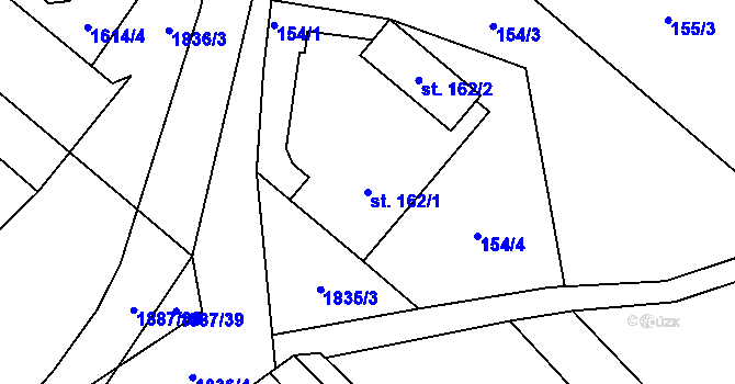 Parcela st. 162/1 v KÚ Nové Syrovice, Katastrální mapa