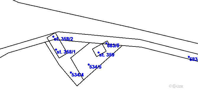 Parcela st. 534/3 v KÚ Lhotka u Vítkova, Katastrální mapa