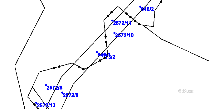 Parcela st. 73/2 v KÚ Lhotka u Vítkova, Katastrální mapa