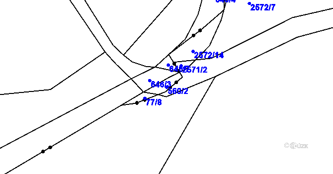 Parcela st. 560/2 v KÚ Lhotka u Vítkova, Katastrální mapa