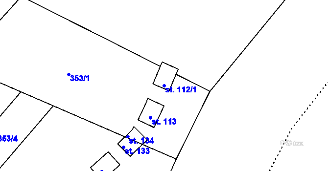 Parcela st. 112/1 v KÚ Lhotka u Vítkova, Katastrální mapa
