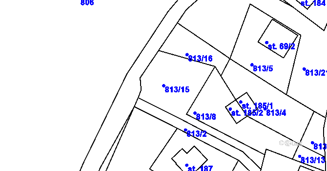 Parcela st. 813/15 v KÚ Nové Těchanovice, Katastrální mapa