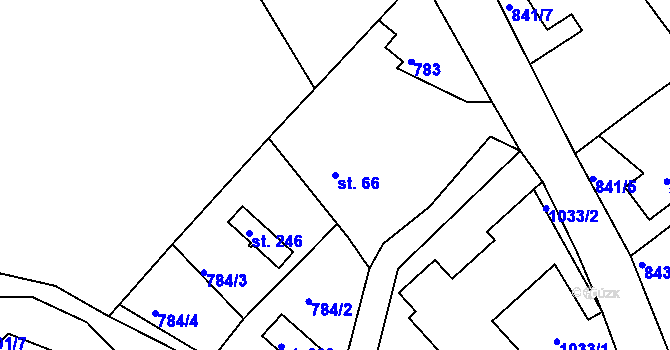 Parcela st. 66 v KÚ Nové Těchanovice, Katastrální mapa